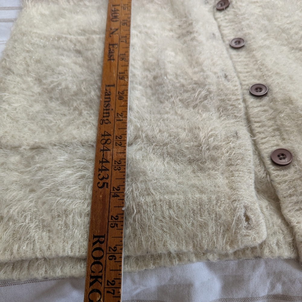Brown and Cream Fuzzy Cardigan by Melissa McCarthy large - Picture 5 of 6